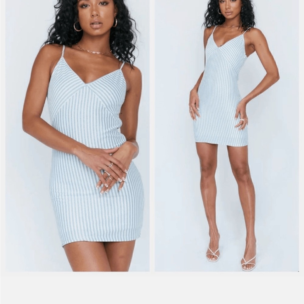 Arley Mini Dress White / Blue